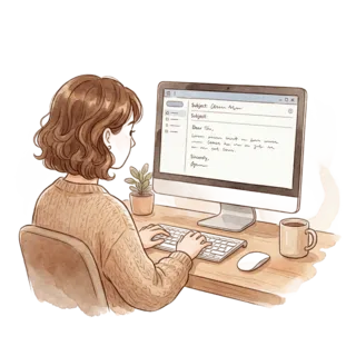 Tranh minh hoạ: viết email