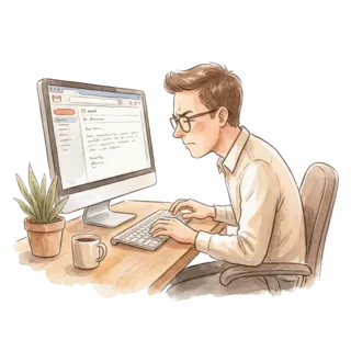 Tranh minh hoạ: kiểm tra email