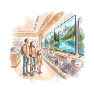 Tranh minh hoạ: siêu thị điện máy