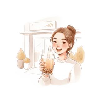 Tranh minh hoạ: trà sữa