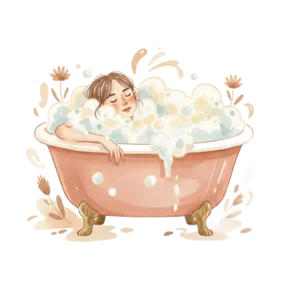 Tranh minh hoạ: tắm bồn