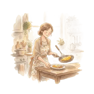 Tranh minh hoạ: mẹ
