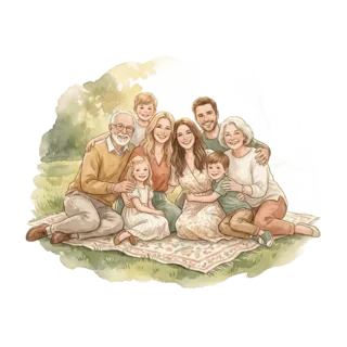 Tranh minh hoạ: ảnh gia đình