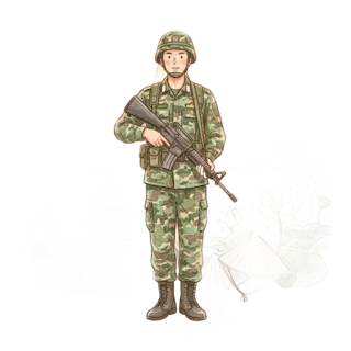 Tranh minh hoạ: quân nhân