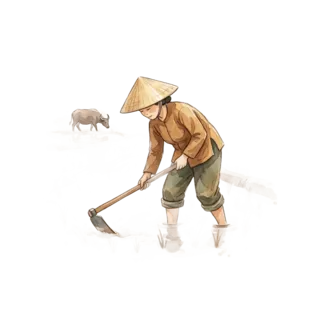 Tranh minh hoạ: nông dân