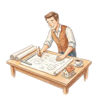 Tranh minh hoạ: kiến trúc sư