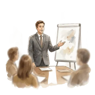 Tranh minh hoạ: giám đốc