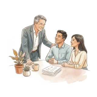 Tranh minh hoạ: tổng giám đốc
