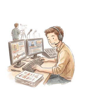 Tranh minh hoạ: biên tập viên