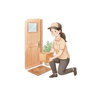Tranh minh hoạ: người giao hàng