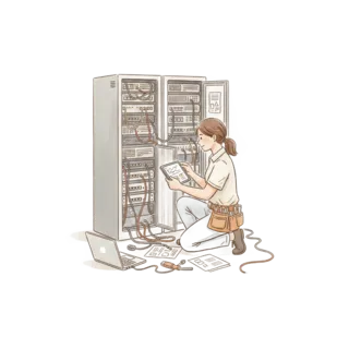 Tranh minh hoạ: kỹ thuật viên máy tính
