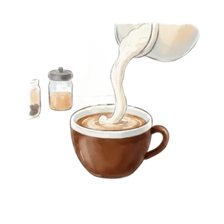 Tranh minh hoạ: bột kem pha cà phê