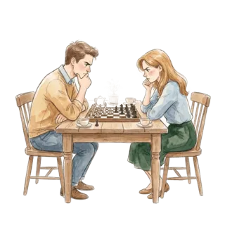 Tranh minh hoạ: đánh cờ