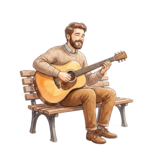 Tranh minh hoạ: chơi đàn guitar