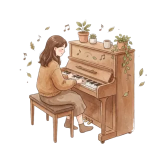 Tranh minh hoạ: đánh đàn piano