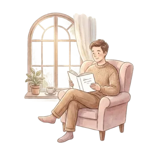 Tranh minh hoạ: đọc sách