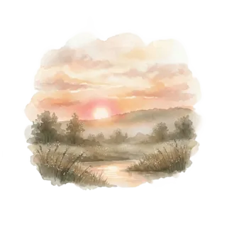 Tranh minh hoạ: bình minh, rạng đông