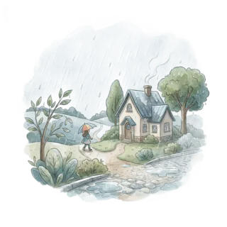Tranh minh hoạ: mưa vừa