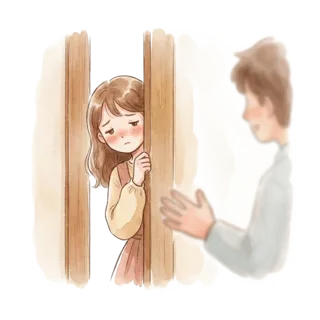Tranh minh hoạ: e thẹn, rụt rè